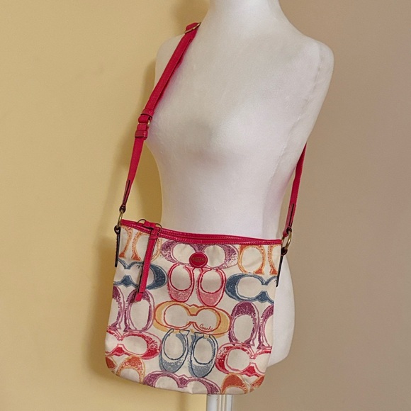 VTG Coach Stylish Multicolor Crossbody Bag - Picture 1 of 14
